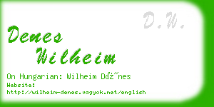 denes wilheim business card